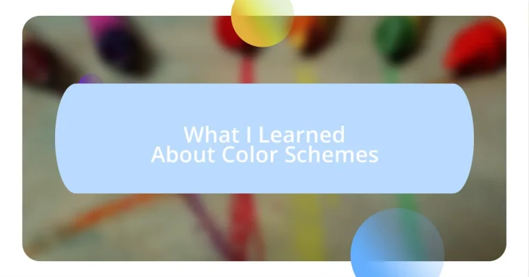 What I Learned About Color Schemes